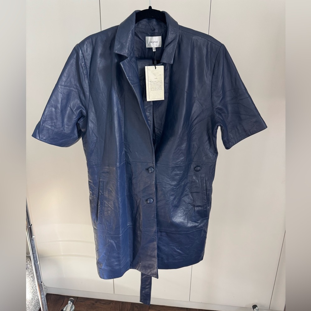 NWT Gestuz Leather Blazer Dress Size 36